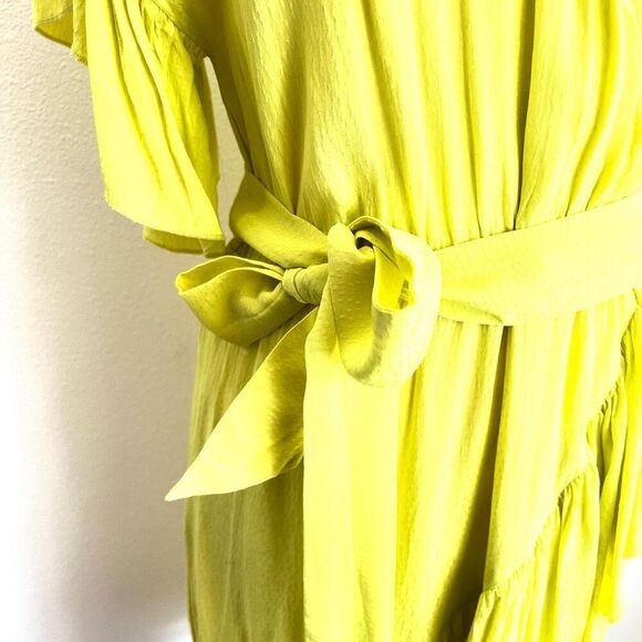 Nissa Ruffled Yellow Asymmetrical Dress – Size 2 Summer Vibes - Picture 7 of 16